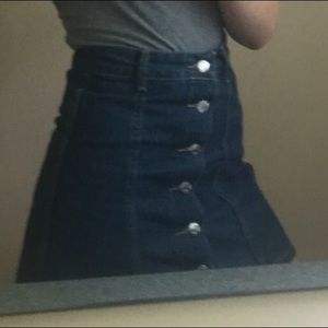 Button Up Denim Skirt